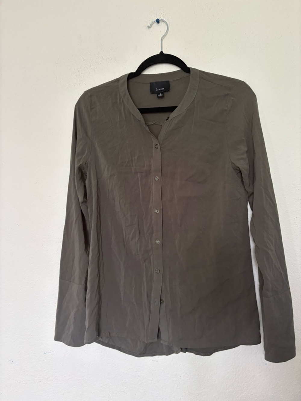 Lumiere Olive Green Long-Sleeve Button-Down Shirt